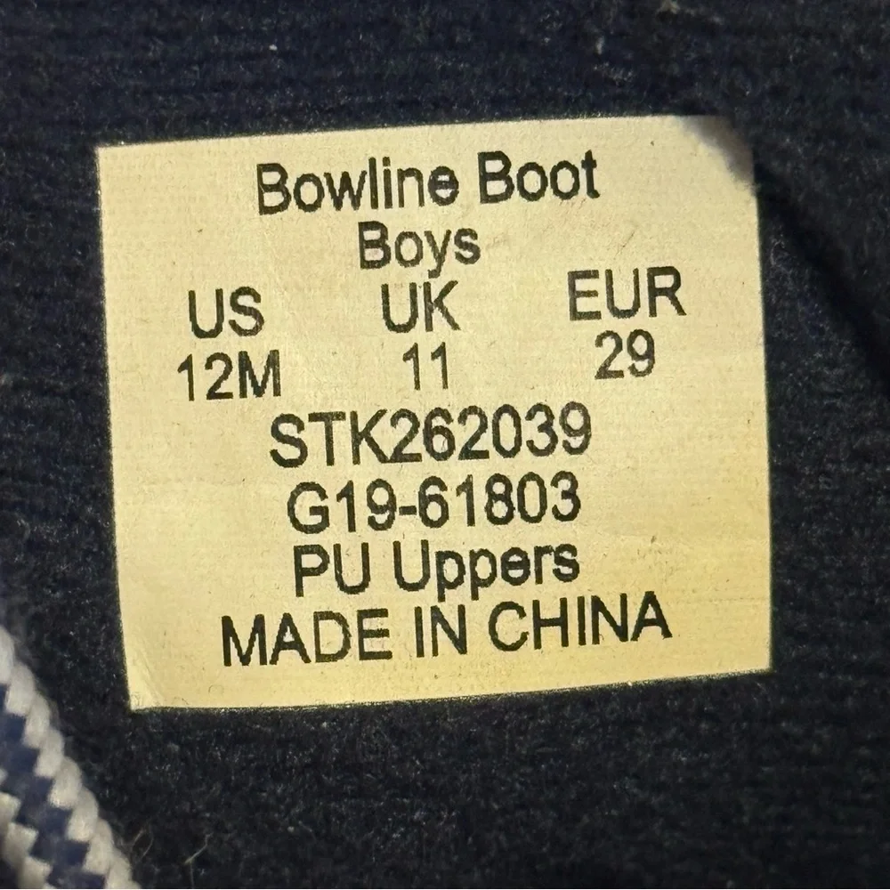 Sperry Bowline Kids Gray and navy blue waterproof snow boots size 12